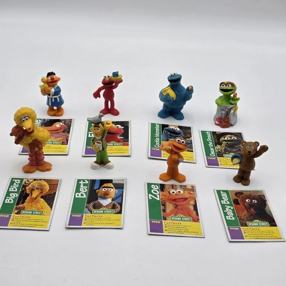 1997 Tyco Preschool ~ 30th Anniversary Sesame Street ~ Set of 8 PVC figures